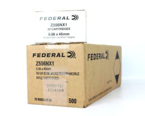 500 Round Federal Military Overrun 5.56 NATO 50Gr Semi-Jacketed Frangible Ammo Case